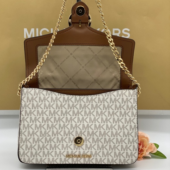 MICHAEL KORS WANDA MEDIUM SHOULDER CROSSBODY VANIL - Picture 7 of 16